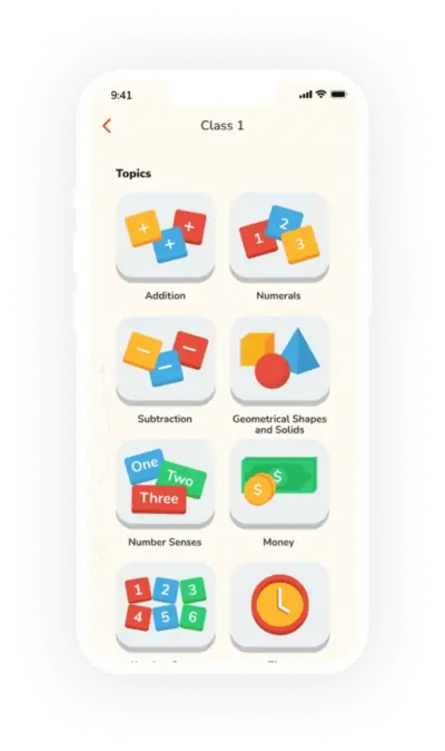 subject topics list for student practice in learning app